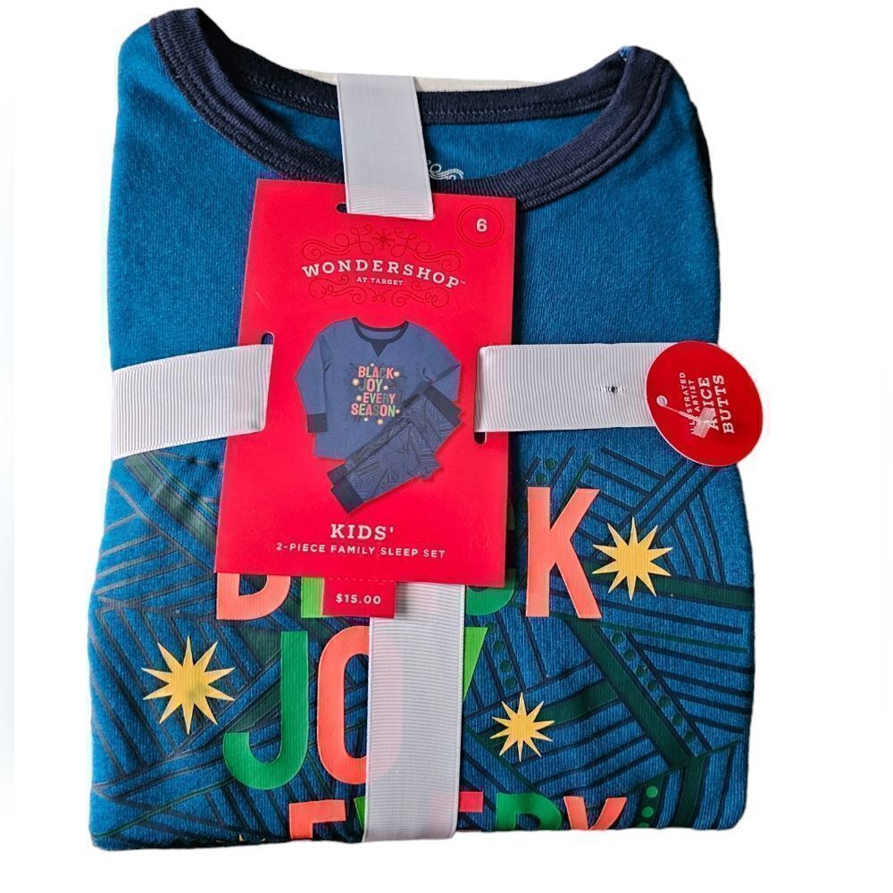 Kids' WONDERSHOP Black Joy Every Season 2 Piece Pajama‎ Outfit Size 6
